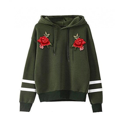 Damen Sweatshirt Rosenstickerei Norvielle