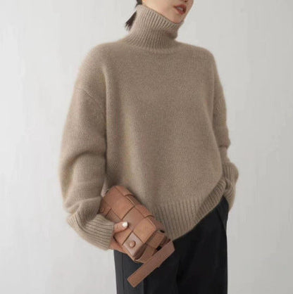 Damen Kaschmir Rollkragenpullover Weitschnitt Elegantes Norvielle