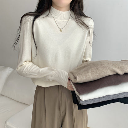 Damen Feinstrickpullover Stehkragen Lässig Norvielle