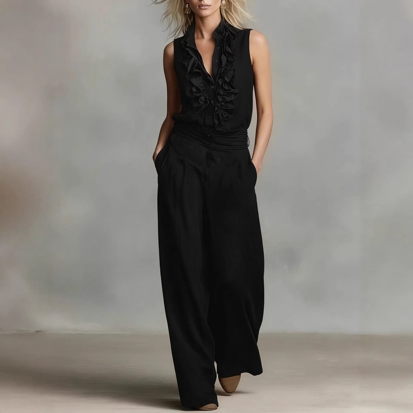 Damen Bluse mit Rüschendetails Klassischer Kragen Elegantes Design