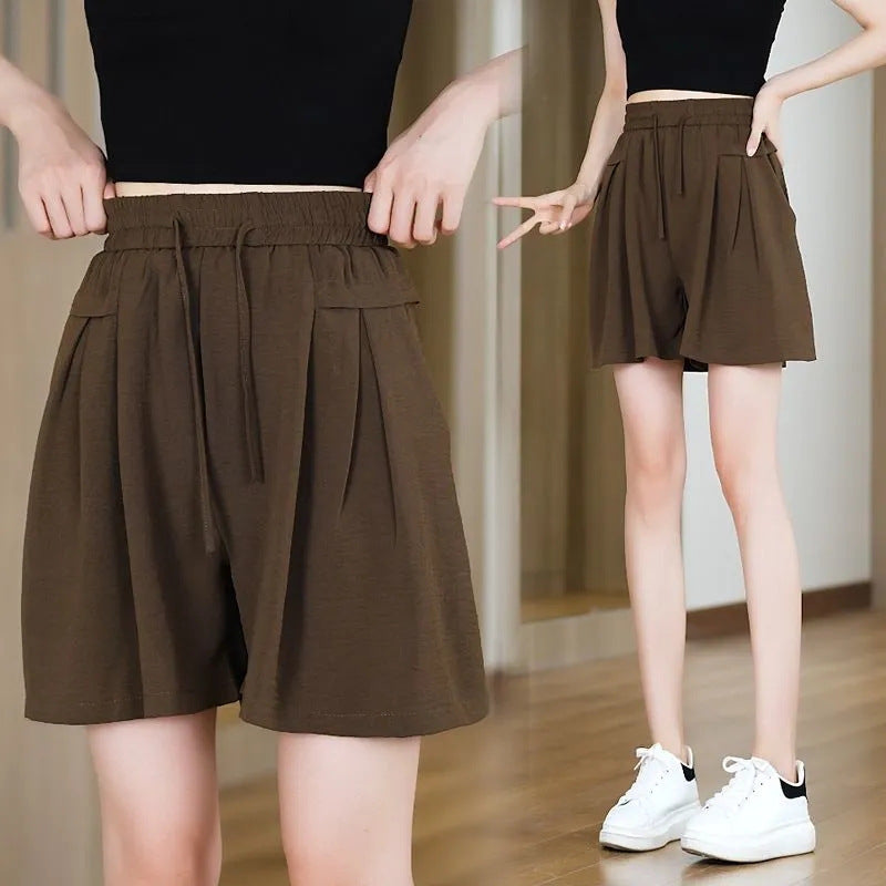 Damen Kurze Freizeithose Elastisch Beige Norvielle - Norvielle