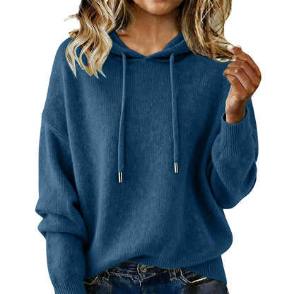 Damen Oversized Kapuzenpullover Texturiert Kordelzug Beige