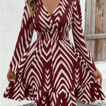Damen Wickelkleid Voluminöser Rock Norvielle