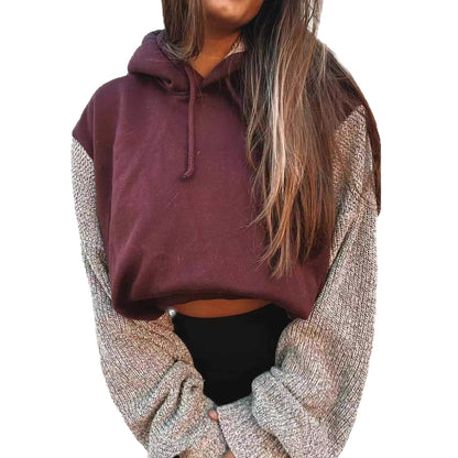 Damen Kapuzenpullover Strukturierte Ärmel Norvielle