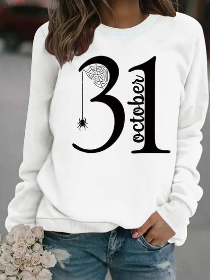 Damen Sweatshirt Halloween-Motiv Bequem Grün
