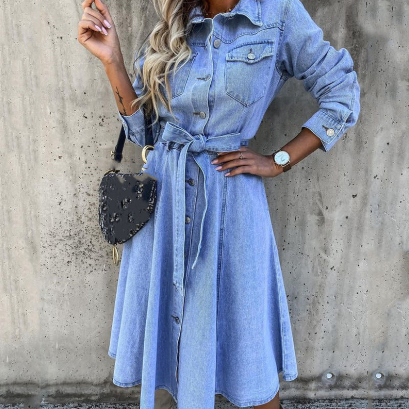 Damen Denim-Kleid Blau - Norvielle