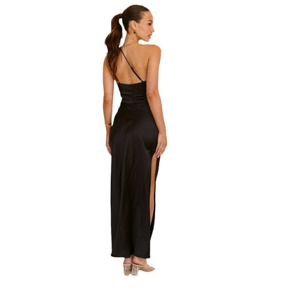 Damen Maxikleid Gekräuselt Hoch geschlitzt Norvielle