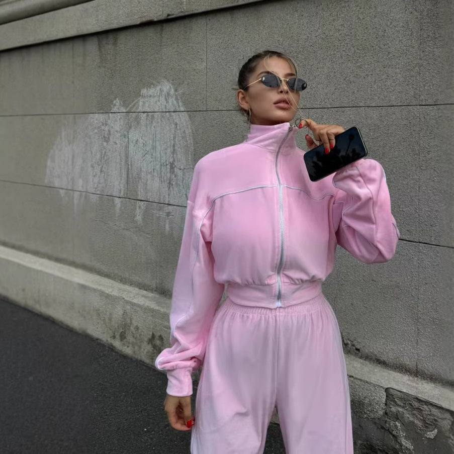 Damen Fleecejacke Set mit lässiger Hose Norvielle - Norvielle
