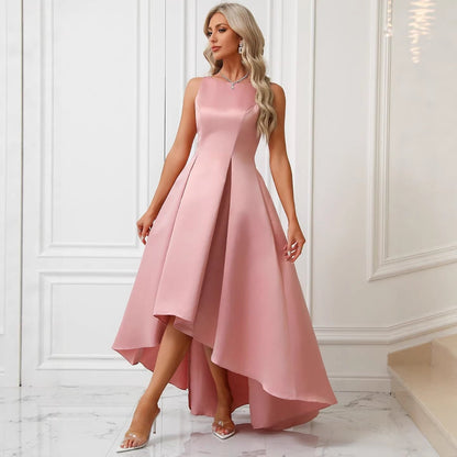 Damen Abendkleid Asymmetrischer Schnitt Falten Norvielle