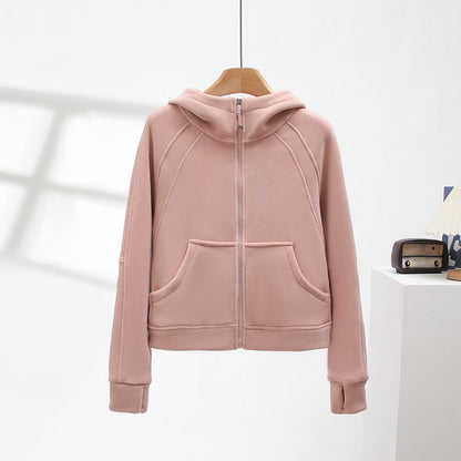 Damen Sportlicher Zip-Hoodie Kuscheliges Innenfutter Norvielle