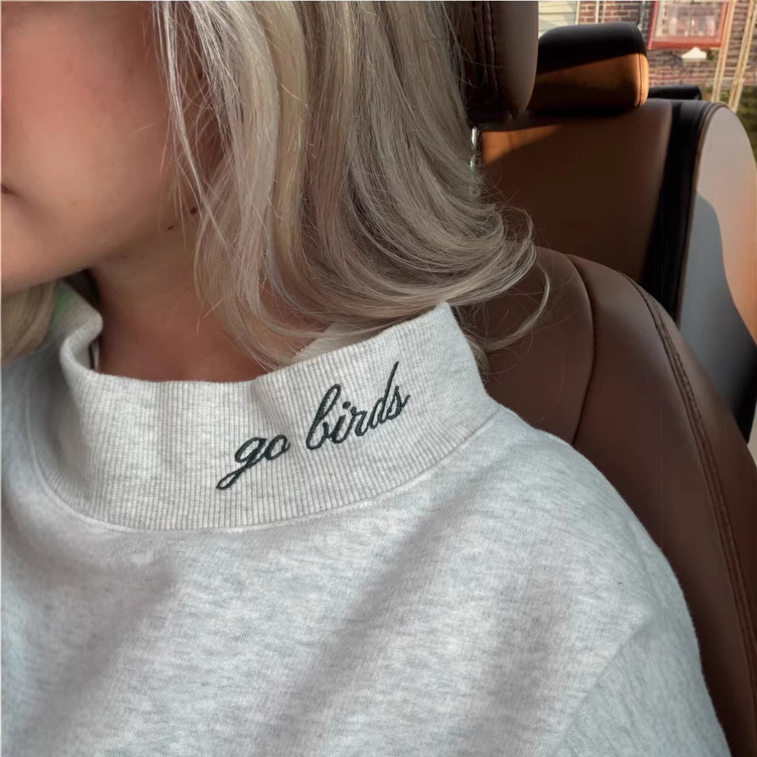 Damen Oversized Sweatshirt mit Schriftzug Groß