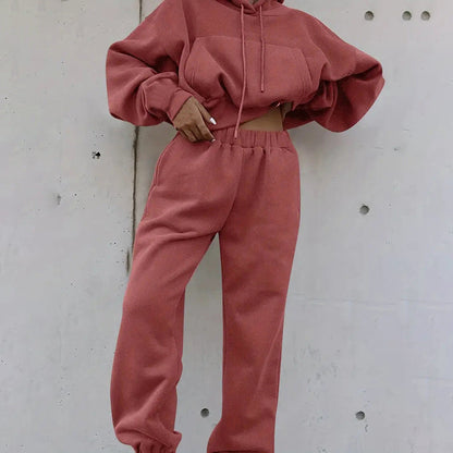 Damen Hoodie Jogginganzug Elastischer Bund
