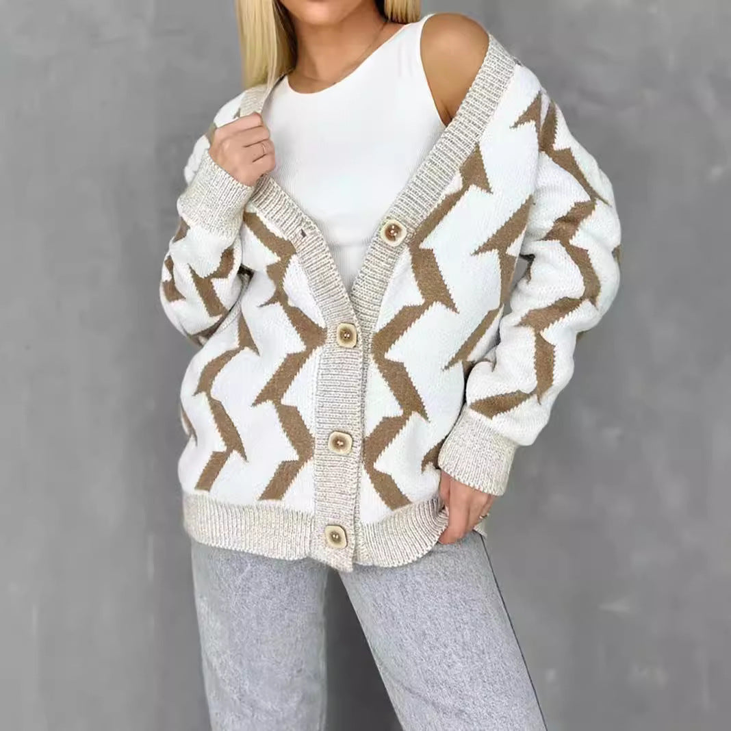 Damen Strickjacke Blitzenmuster Norvielle - Norvielle