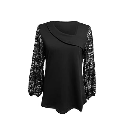 Damen Bluse Spitzeneinsätze Eleganter Schnitt Norvielle