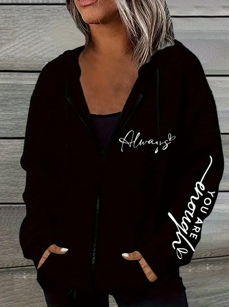 Damen Kapuzenjacke Motivdruck Norvielle