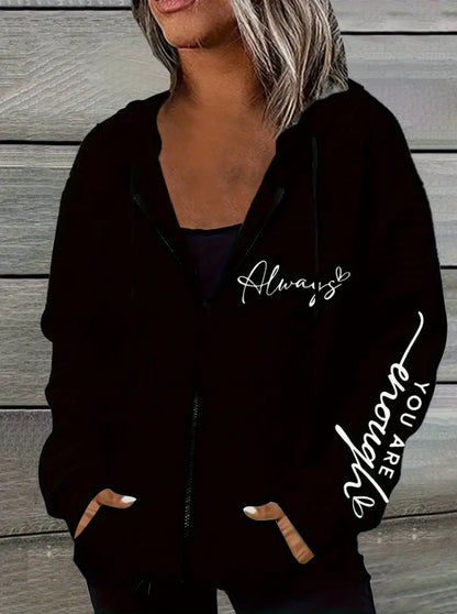 Damen Kapuzenjacke Motivdruck Norvielle