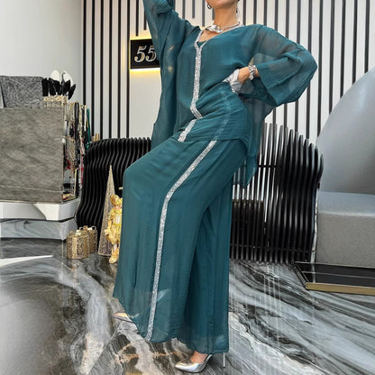 Damen Jumpsuit Luftig Elegant Glitzernd Norvielle