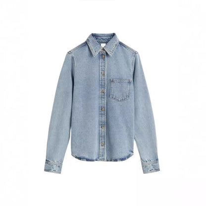 Damen Jeanshemd Lässiger Schnitt