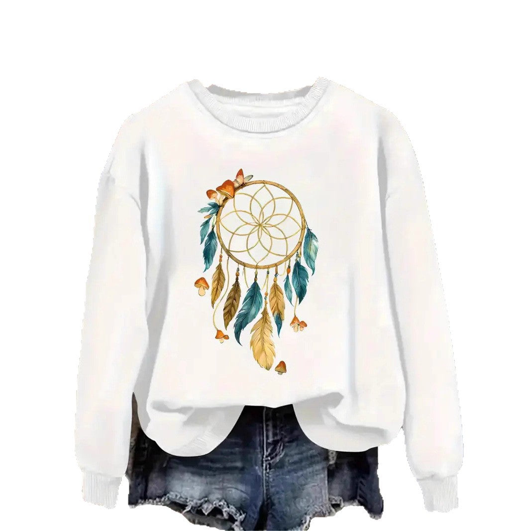 Damen Sweatshirt Traumfänger-Design Baumwolle Norvielle