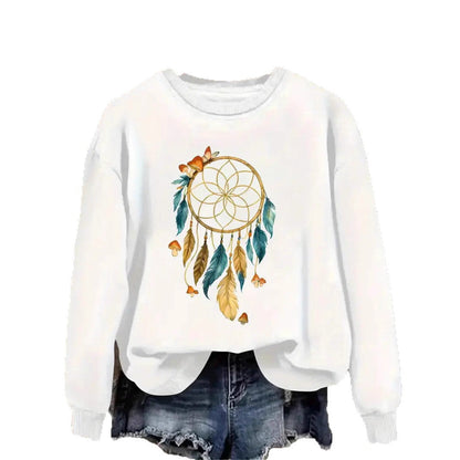Damen Sweatshirt Traumfänger-Design Baumwolle Norvielle
