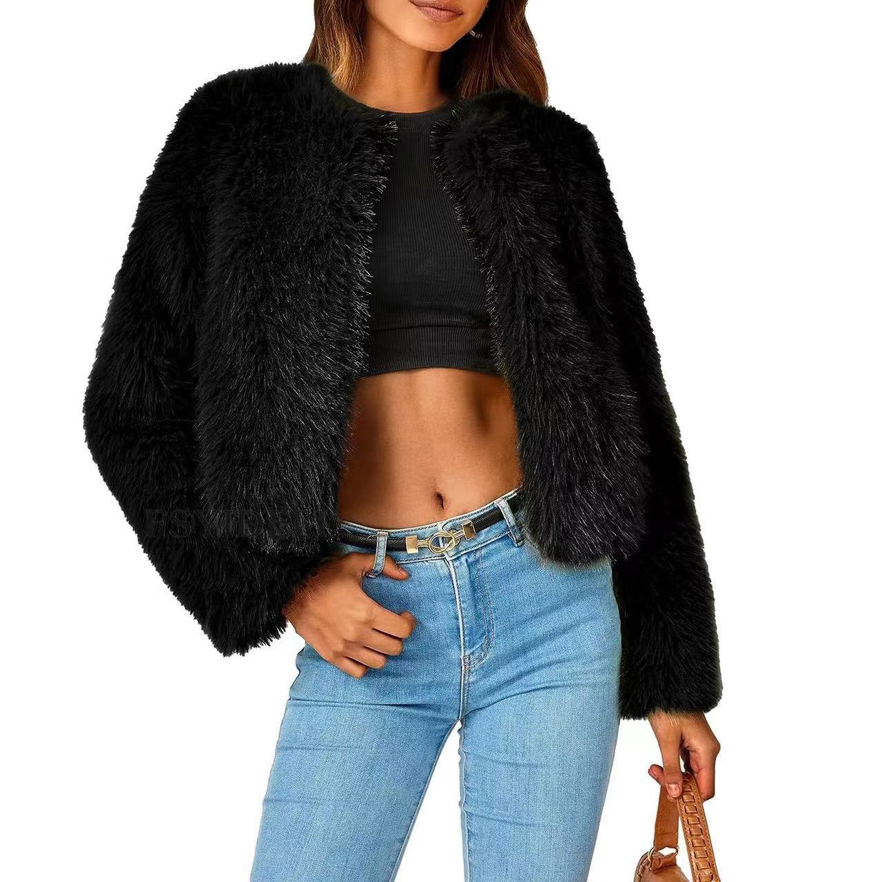 Damen Fleecejacke Fell-Design Voluminöse Ärmel Norvielle