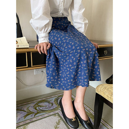 Damen Midi-Rock Floralmuster Elastischer Bund - Norvielle