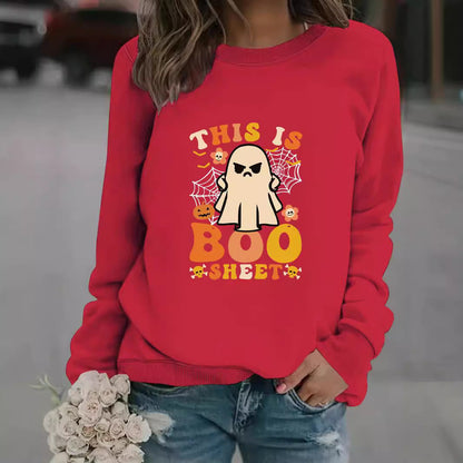 Damen Sweatshirt Herbstlich Geist-Print Lässig Norvielle