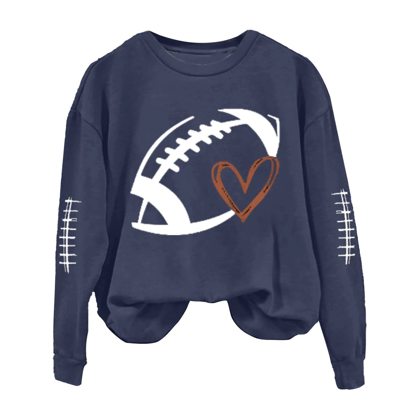Damen Sweatshirt Fußball-Motiv Lässiger Schnitt Grau