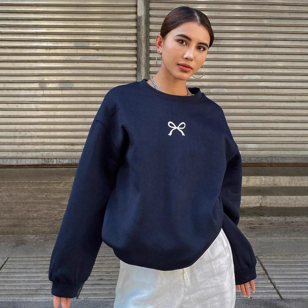 Damen Sweatshirt mit Schleifenmotiv Norvielle - Norvielle