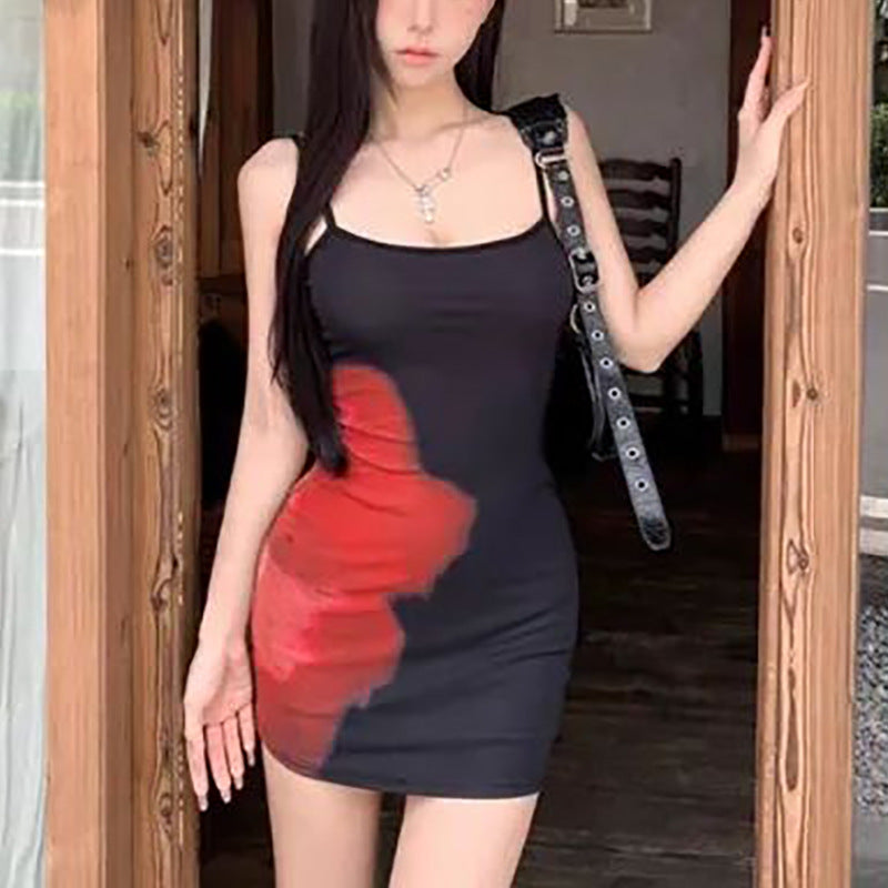 Damen Minikleid Asymmetrisch Farbverlauf Norvielle