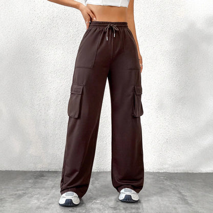 Damen Cargo-Hose Lässiger Freizeitschnitt Praktische Taschen Beige - Norvielle