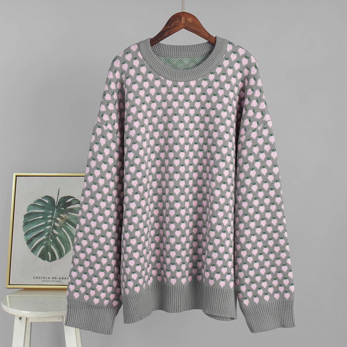 Damen Oversized Pullover Floralmuster Norvielle