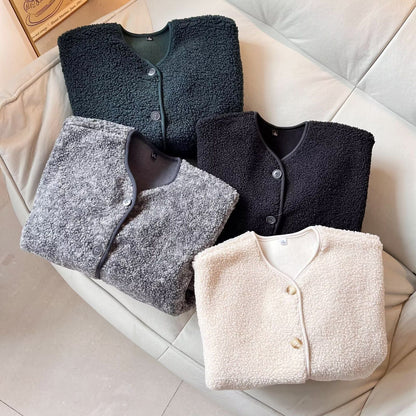 Damen Kuscheljacke Weich Norvielle Mit Knöpfen