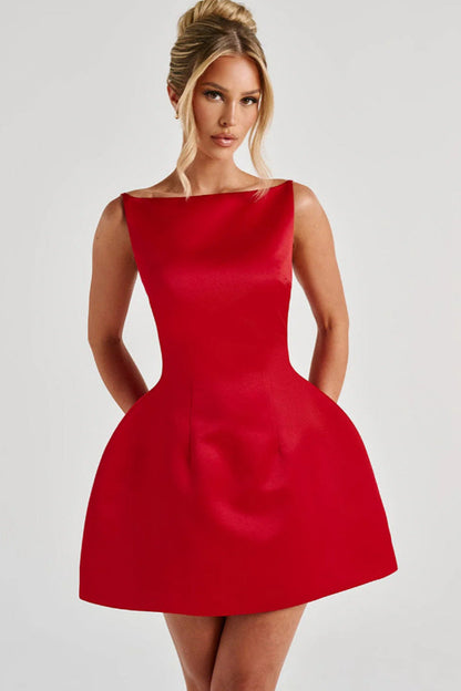 Damen Cocktailkleid A-Linie Elegant Tailliert Norvielle