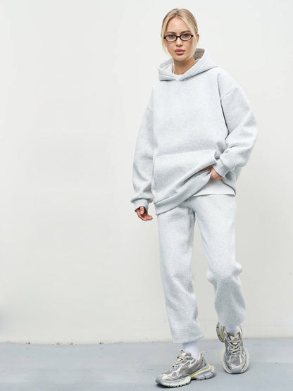 Damen Hoodie Oversized Jogginghose Modern Baumwolle