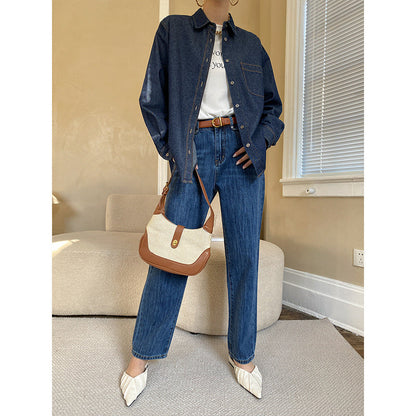 Damen Denim-Überjacke Lässig