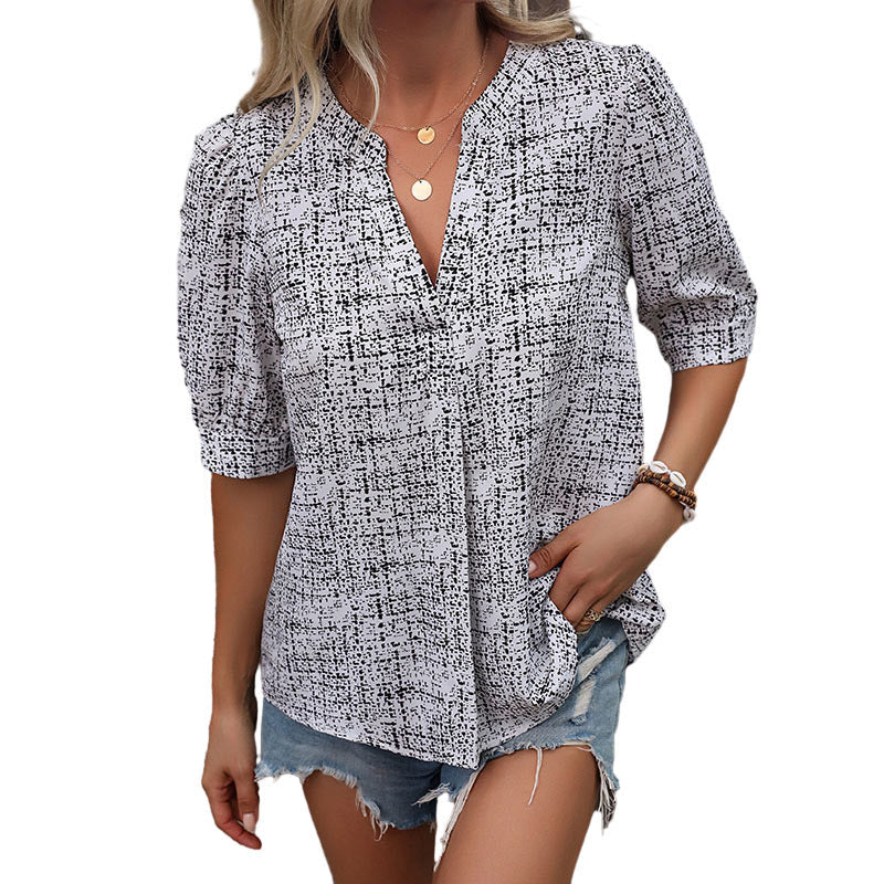 Damen Bluse Grafisches Muster Locker Norvielle