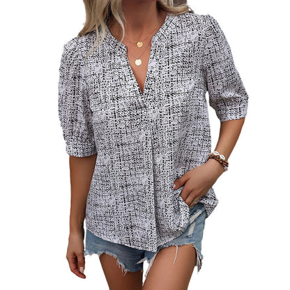 Damen Bluse Grafisches Muster Locker Norvielle