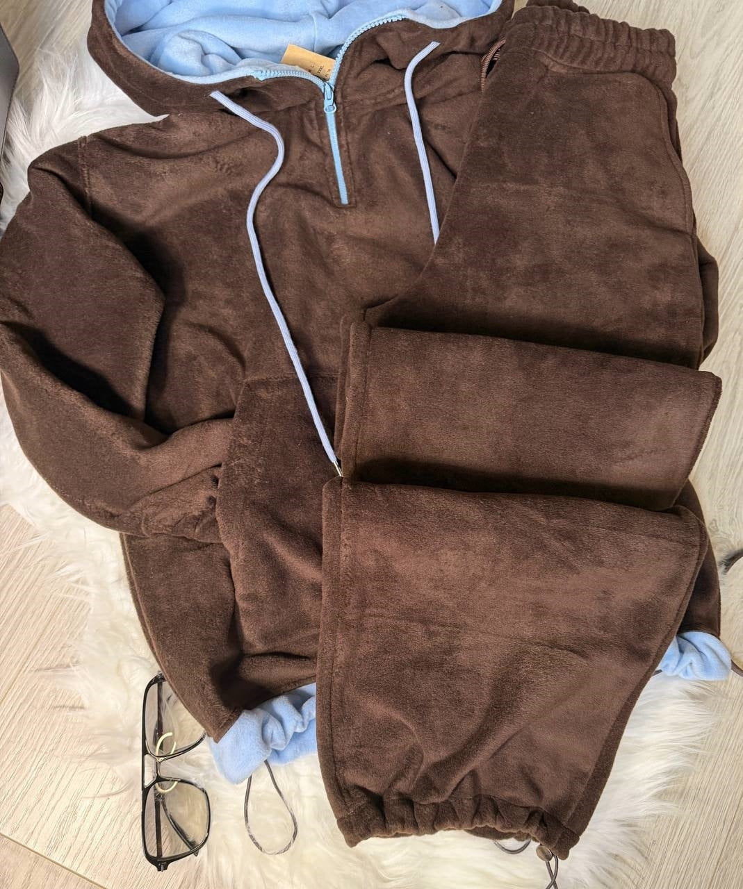 Damen Fleece-Jogginganzug Hochkragen Kordelzug Norvielle