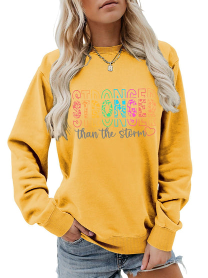 Damen Sweatshirt Lässiger Schnitt Motivierender Schriftzug Norvielle