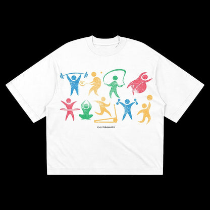 Damen Oversized T-Shirt Sportmotiv Norvielle