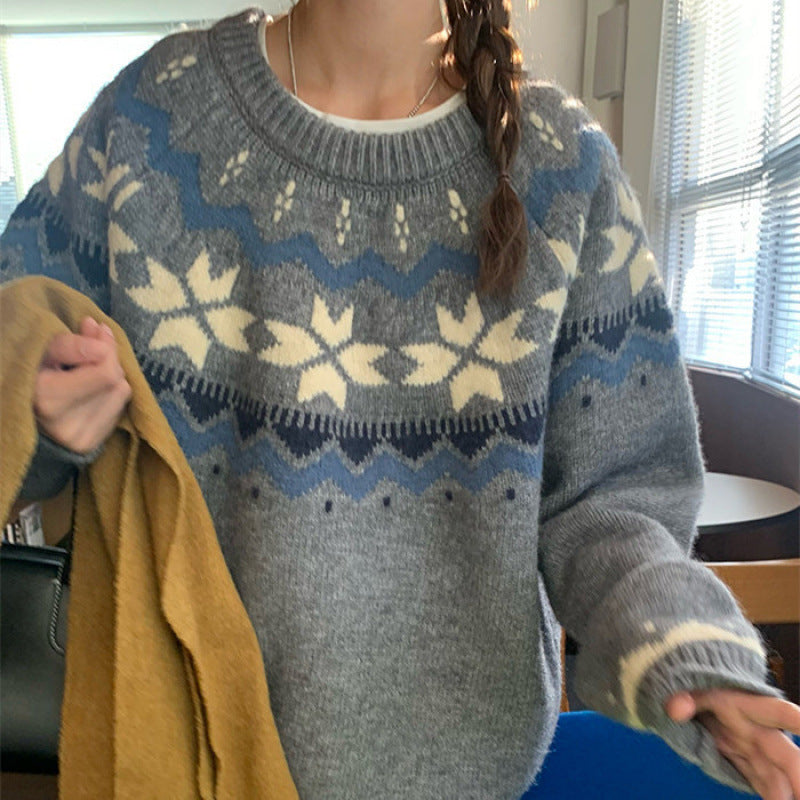 Damen Pullover Kuschelig Wintermuster Norvielle