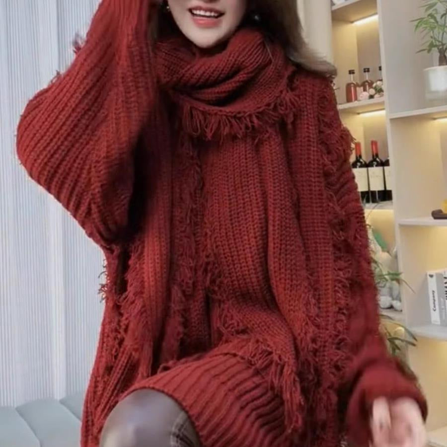 Damen Grobstrickpullover V-Ausschnitt Französer - Norvielle