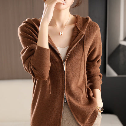 Damen Zip-Hoodie Wärmend Einknopfdesign Norvielle