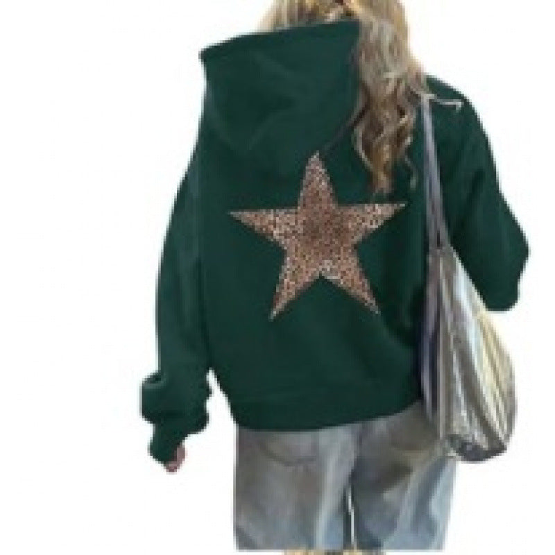 Damen Kapuzenpullover Glitzerndes Sternmotiv Norvielle