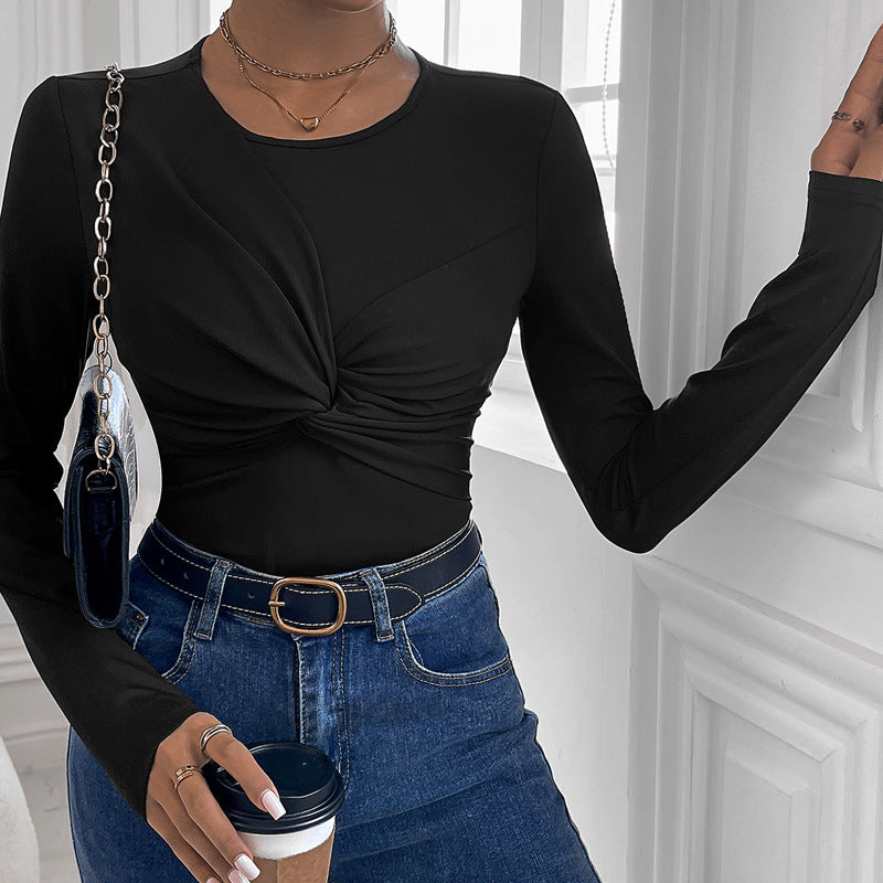 Damen Oberteil Figurbetont Twist-Design Norvielle