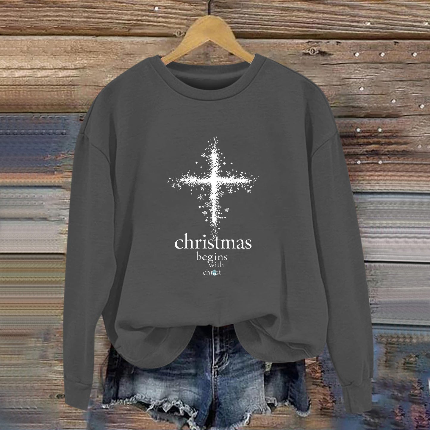 Damen Sweatshirt Christliches Motiv Weich Norvielle