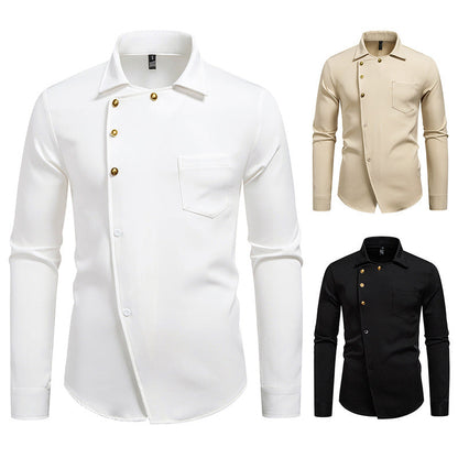 Herren Hemd Asymmetrisches Knopfdesign Elegantes Norvielle