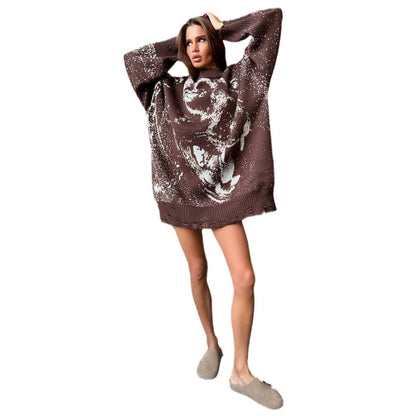 Damen Oversized Pullover Farbverlauf