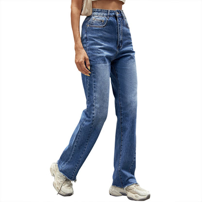 Damen High-Waist Jeans Bootcut Klassisch